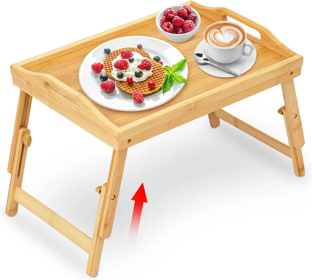 Adjustable bed tray