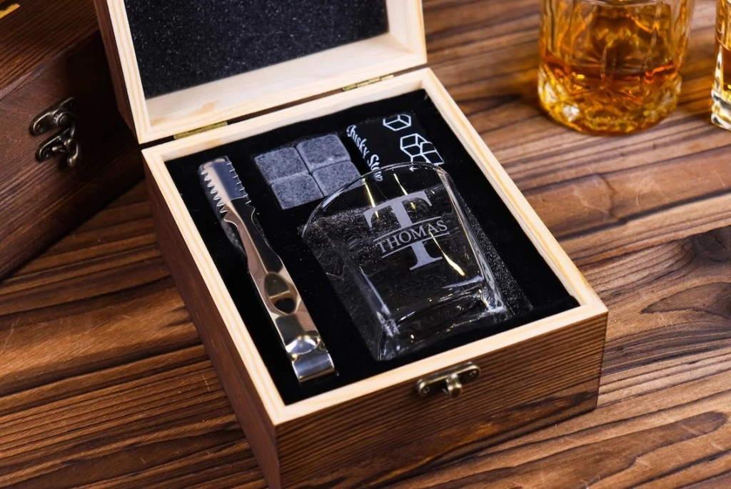 Personalized whiskey glasses