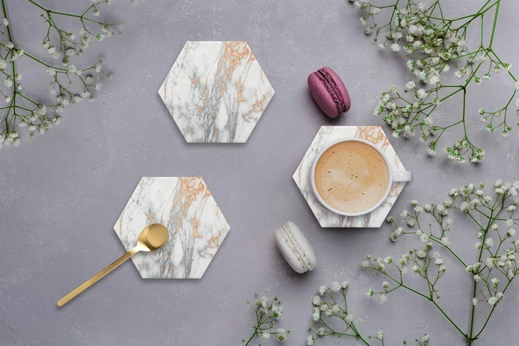 Marble coasters set