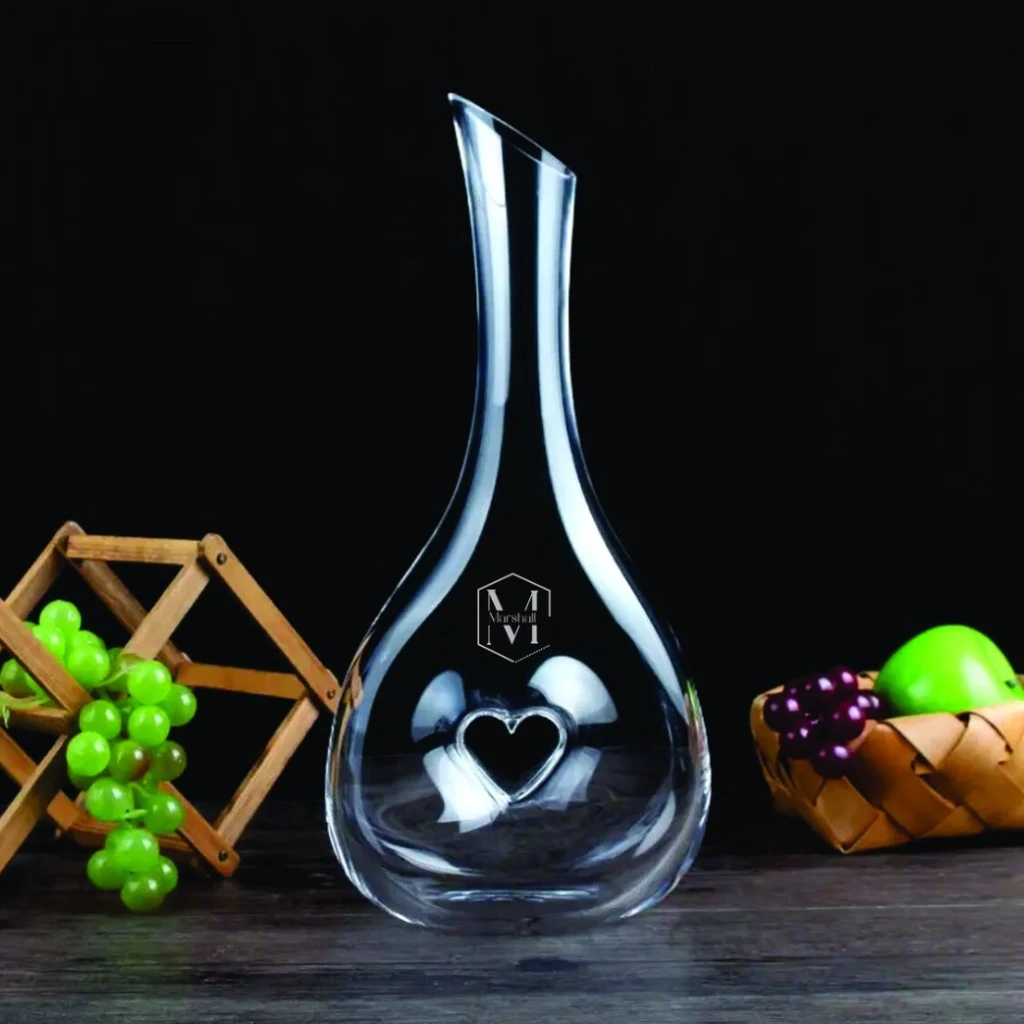 Engraved wine decanter